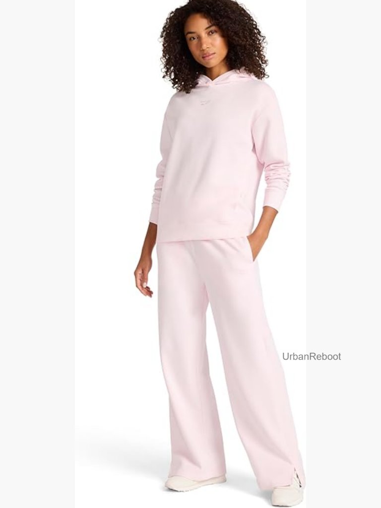 Matching Hoodie & Wide-Leg Pant Set, Cotton-Poly, Standard Fit, Long Sleeve